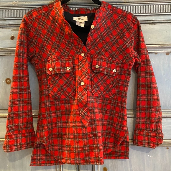 Isabel Morant Etoile red wool blend plaid shirt size 0 - Picture 2 of 6